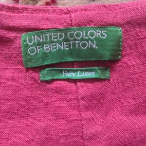 Linen United Colors of Benetton Bright Pink Swing Dress.